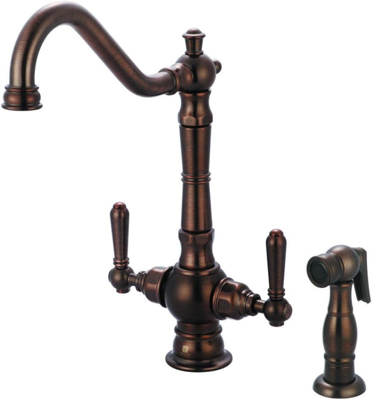 Pioneer Faucets Americana Collection 125230-H62-ORB Two Handle Kitchen Faucet - Oil Rubbed Bronze