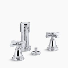 Kohler  Pinstripe® Vertical spray bidet faucet with cross handles K-13142-3B