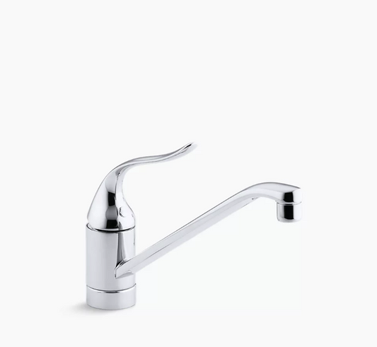 Kohler Coralais® Single-hole kitchen sink faucet with 10" spout, ground joints and lever handle K-15175-PT-CP