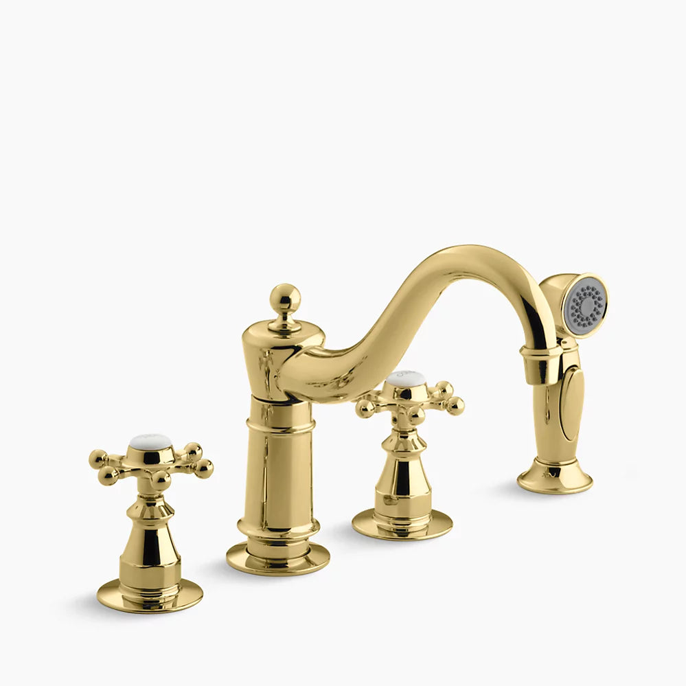 Kohler K-158-3 Antique Kitchen Faucet, Polished Brass