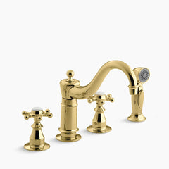 Kohler K-158-3 Antique Kitchen Faucet, Polished Brass