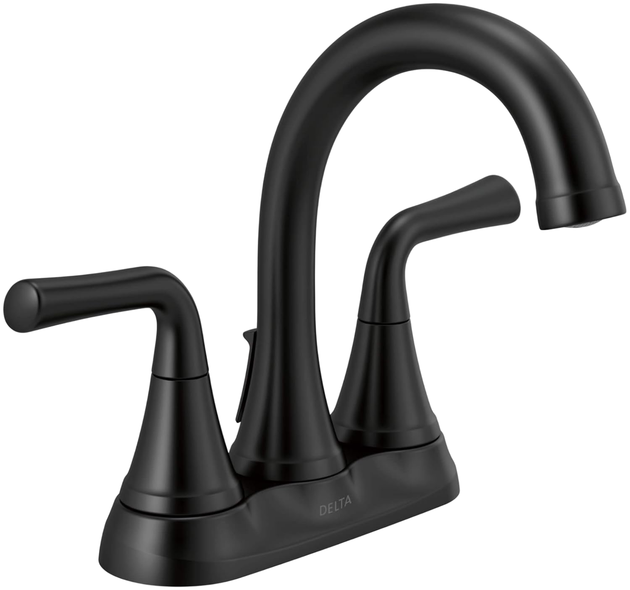 Delta 2533LF-BLMPU Matte Black Deck Mount Bathroom Sink Faucet