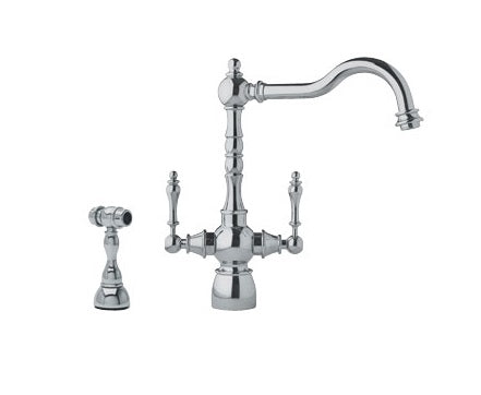 Franke FHF480  Arc Spout / Side Spray Kitchen Faucet Satin Nickel 115.0067.296