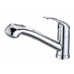 Alpha International 45-577 Brushed Chrome Pull Out Spray Kitchen Faucet
