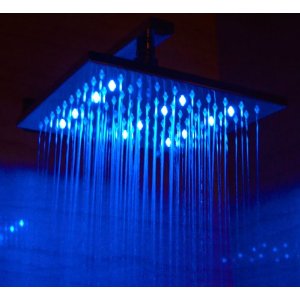Alfi LED5005 10-Inch Square Multi Color LED Rain Shower Head