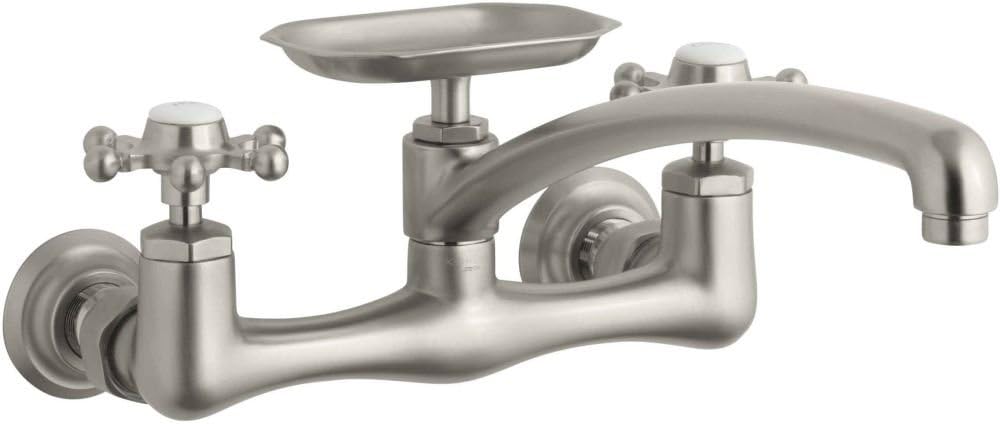 Kohler K-159-3 Antique WM Sink Faucet, Brushed Nickel