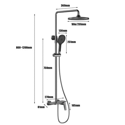 3 Modes Hand Shower 59A Brass Body Shower Set