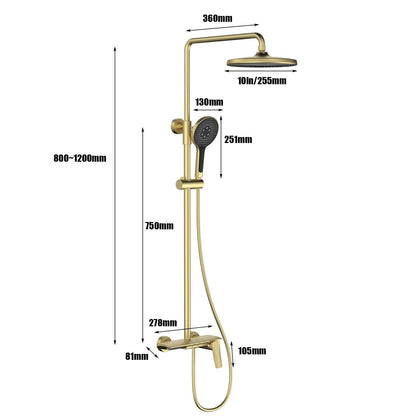 3 Modes Hand Shower 59A Brass Body Shower Set