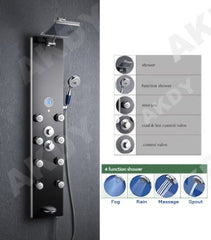 Akdy Tempered Glass Shower Panel AZ787392b Rain Style Massage System
