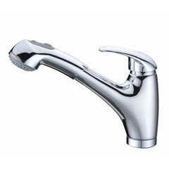 Alpha International 53-577 Brushed Chrome Pull Out Spray Kitchen Faucet
