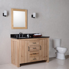 48" Solid Wood Bathroom Vanity Set with Counter Top, Mirror and Faucet CB4811