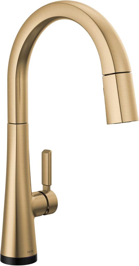 Delta Faucet Monrovia Gold Kitchen Faucet Touch, Touch Kitchen Faucets with Pull Down Sprayer - Kitchen Sink Faucet - Delta Touch2O Technology - Lumicoat Champagne Bronze 9191T-CZ-PR-DST