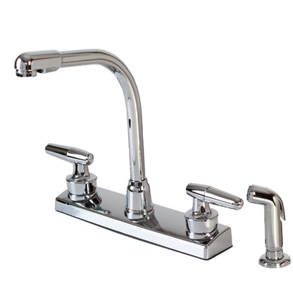 Hardware House 121927 2-Handle Hi-Rise Kitchen Faucet with Spray - Chrome