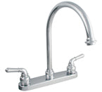 LDR 952 36415CP Exquisite Dual Tulip Handle Kitchen Faucet with Gooseneck Spout - Chrome