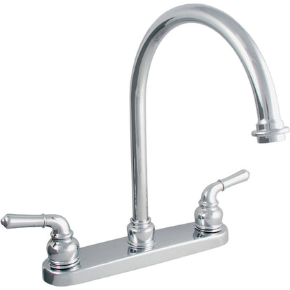 LDR 952 36415CP Exquisite Dual Tulip Handle Kitchen Faucet with Gooseneck Spout - Chrome