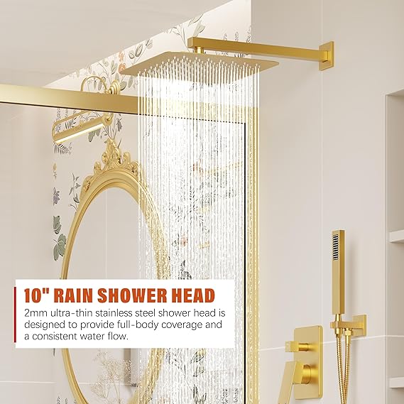 Gold Shower System with Tub Spout