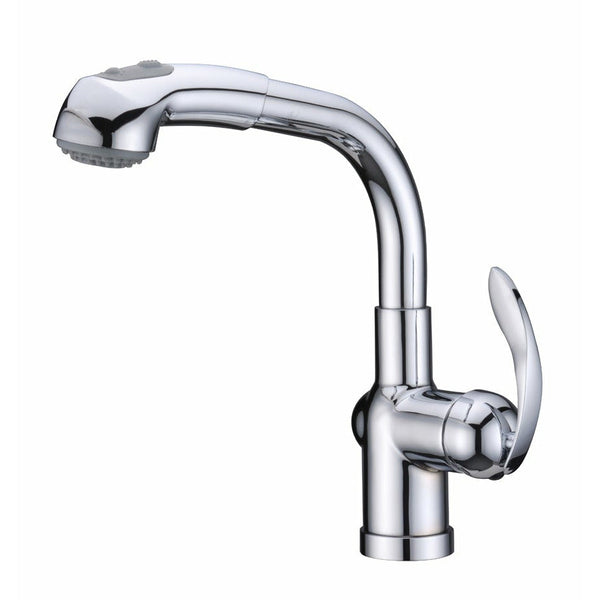 Alpha International 91-566 Brushed Chrome Pull Down Spray Kitchen Faucet