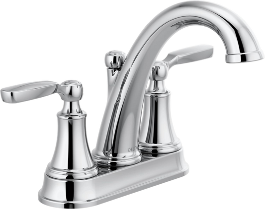 Delta Faucet Woodhurst 2-Handle Centerset Bathroom with Metal Drain Assembly - Chrome (2532LF-MPU)