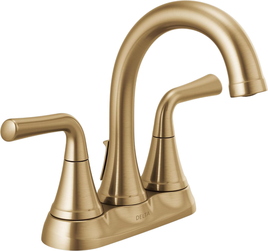 Delta 2533LF-MPU Kayra 1.2 GPM Centerset Bathroom Faucet with Pop-Up Drain Assembly - Champagne Bronze