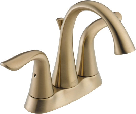 Delta Faucet Lahara Gold Bathroom Faucet, Centerset Bathroom Faucet, Diamond Seal Technology, Metal Drain Assembly - Champagne Bronze 2538-CZMPU-DST