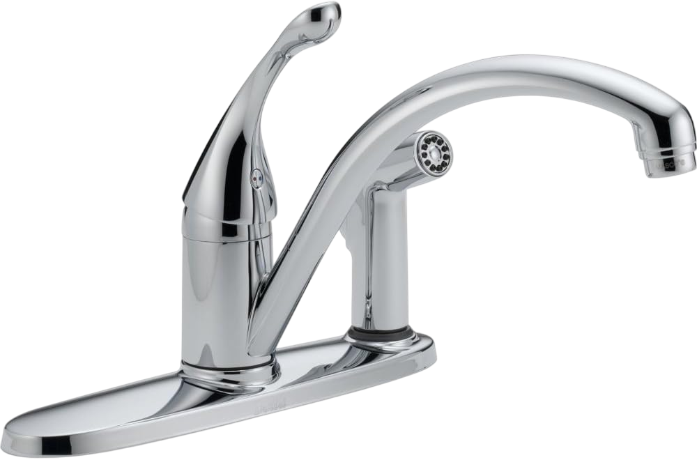 Delta Faucet 340-DST Collins Single Handle Kitchen with Integral Spray, Chrome - 3.00 x 13.00 x 23.00 inches