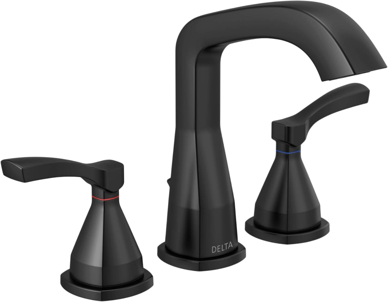 Delta Faucet Stryke Widespread Bathroom Faucet 3 Hole - Matte Black Bathroom Faucet  Diamond Seal Technology, Metal Drain Assembly  Matte Black 35776-BLMPU-DST