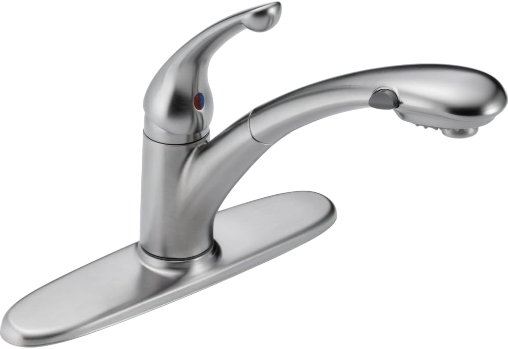 Delta Faucet Signature Single-Handle Kitchen Sink Faucet with Pull Out Sprayer -Arctic Stainless 470-AR-DST -9.00 x 10.75 x 9.00 inches