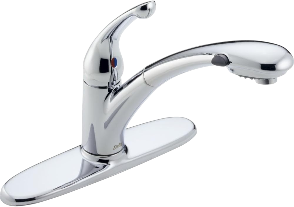 Delta Faucet Signature Single-Handle Kitchen Sink Faucet with Pull Out Sprayer Chrome 470-DST