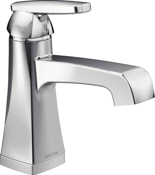 Delta Faucet Ashlyn Single Hole Bathroom Faucet, Single Handle Bathroom Faucet Chrome - Bathroom Sink Faucet - Diamond Seal Technology - Drain Assembly - Chrome 564-MPU-DST