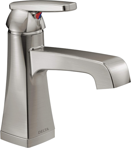 Delta Faucet Ashlyn Single Hole Bathroom Faucet, Single Handle Bathroom Faucet Brushed Nickel - Bathroom Sink Faucet, Diamond Seal Technology - Metal Drain...