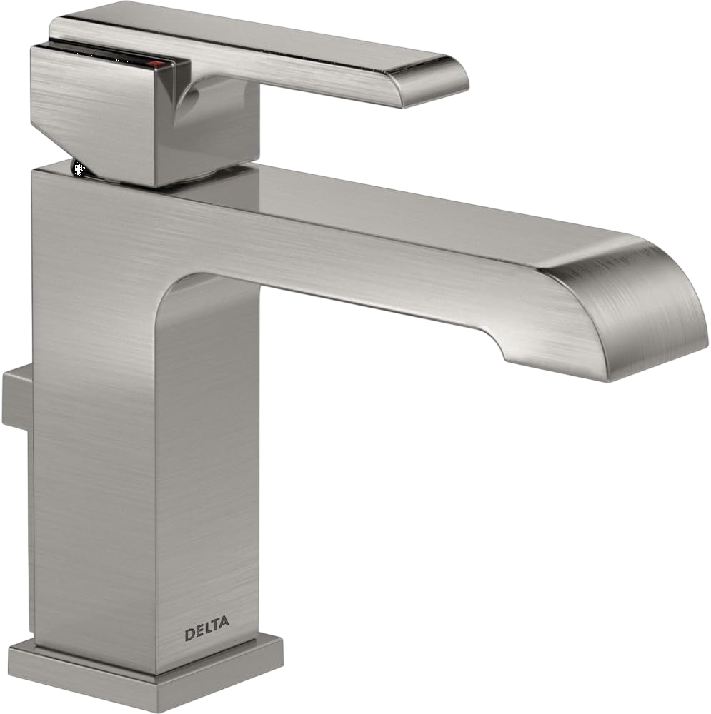 Delta Faucet Ara Single Hole Bathroom Faucet Brushed Nickel - Single Handle Bathroom Faucet - Metal Drain Assembly - Stainless 567LF-SSMPU