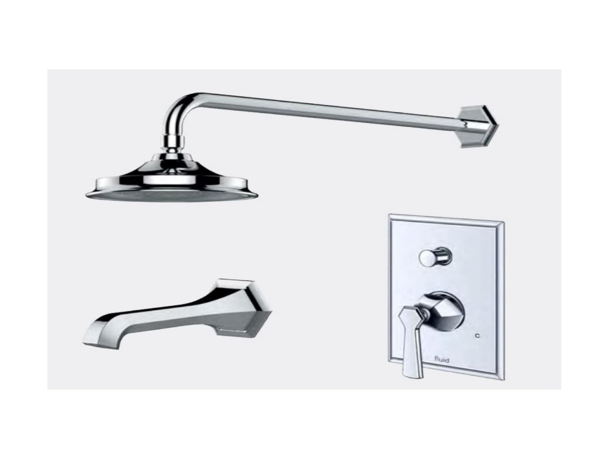 FLUID F1740T Track Tub & Shower Trim Package - Chrome