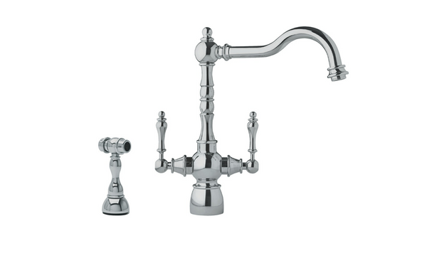 Franke FHF480 Satin Nickel Arc Spout Faucet With Side Spray