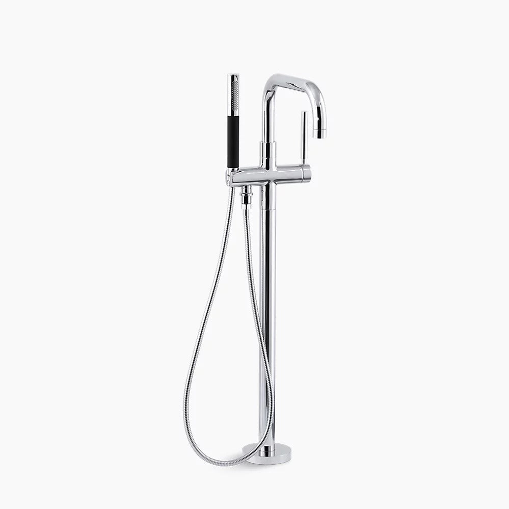 Kohler  Purist® Floor-mount bath filler with handshower K-10129-4