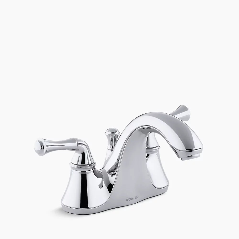 KOHLER K-10270-4A-CP Forte Centerset Lavatory Faucet with Traditional Lever Handles - Polished Chrome