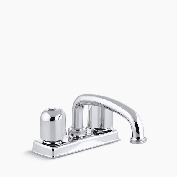 Kohler Trend® Laundry tray faucet with threaded swing spout and metal blade handles K-11935-U-CP