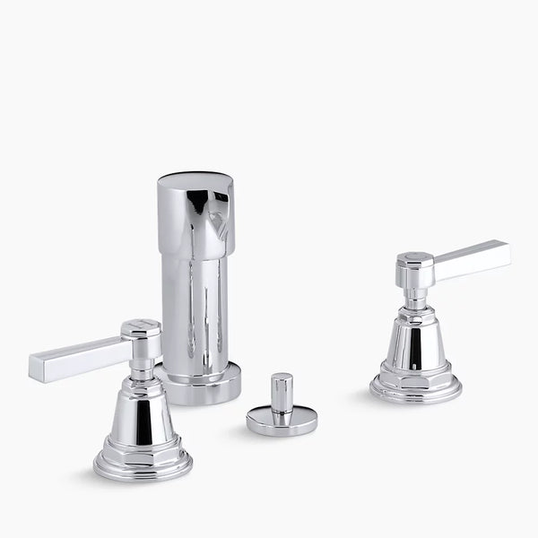 Kohler  Pinstripe® Vertical spray bidet faucet with lever handles K-13142-4B