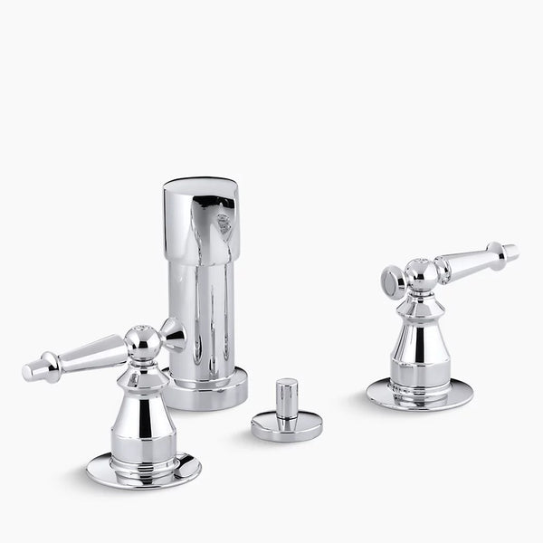 Kohler  Antique Vertical spray bidet faucet with lever handles K-142-4-CP