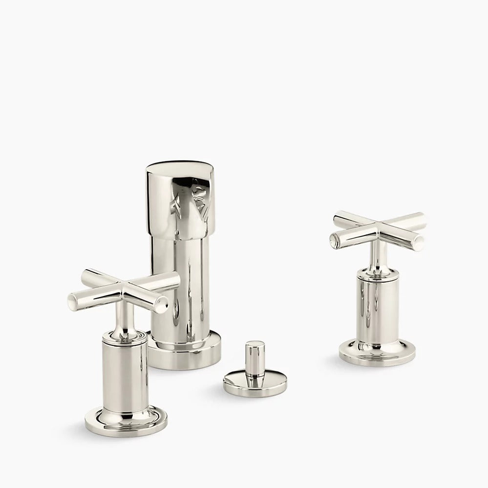 Kohler Purist® Vertical spray bidet faucet with cross handles K-14431-3-SN