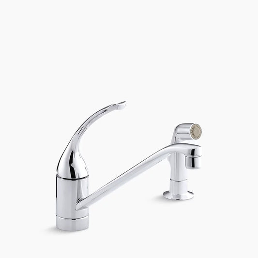 Kohler Coralais® Two-hole kitchen sink faucet with 10" spout, matching finish side-spray and loop handle K-15176-FL