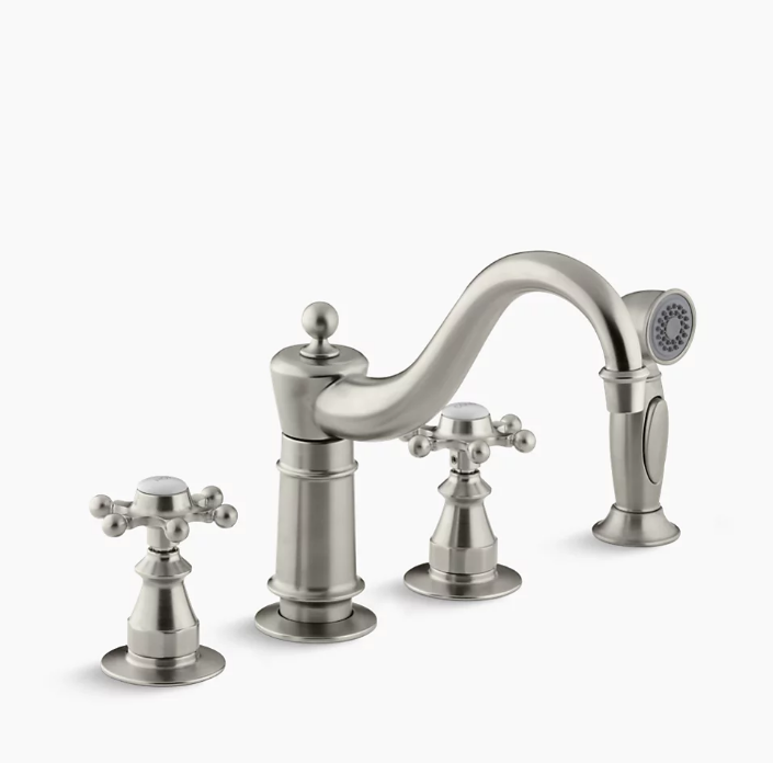 Kohler K-158-3 Antique Kitchen Faucet, Brushed Nickel