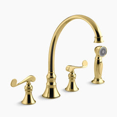Kohler K-16109-4 Revival Kitchn Sink Faucet, Plsh Brass