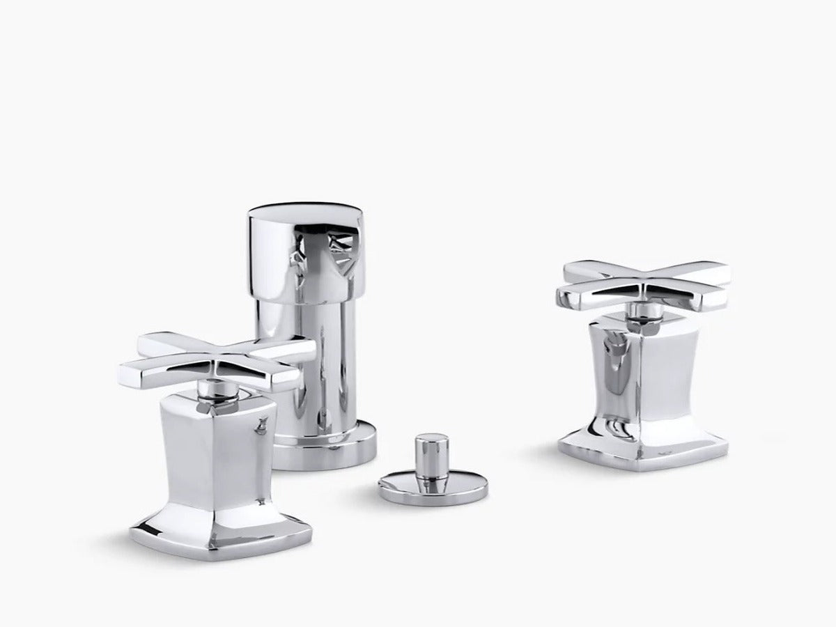 Kohler  Margaux® Vertical spray bidet faucet with cross handles K-16238-3