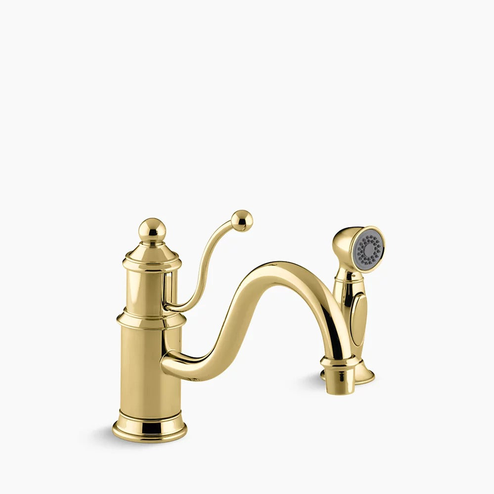 Kohler K-169 Antique SC Kitchen Faucet, Polished Brass