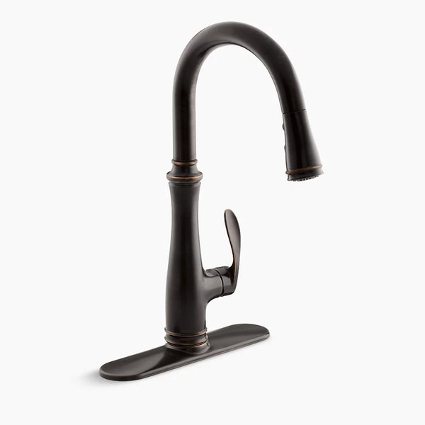 Kohler K-560-2BZ Bellera Single Hole or Three Hole Kitchen Sink Faucet with Pull Down 7-7/8" Spout and Right Hand Lever Handle - Oil Rubbed Bronze