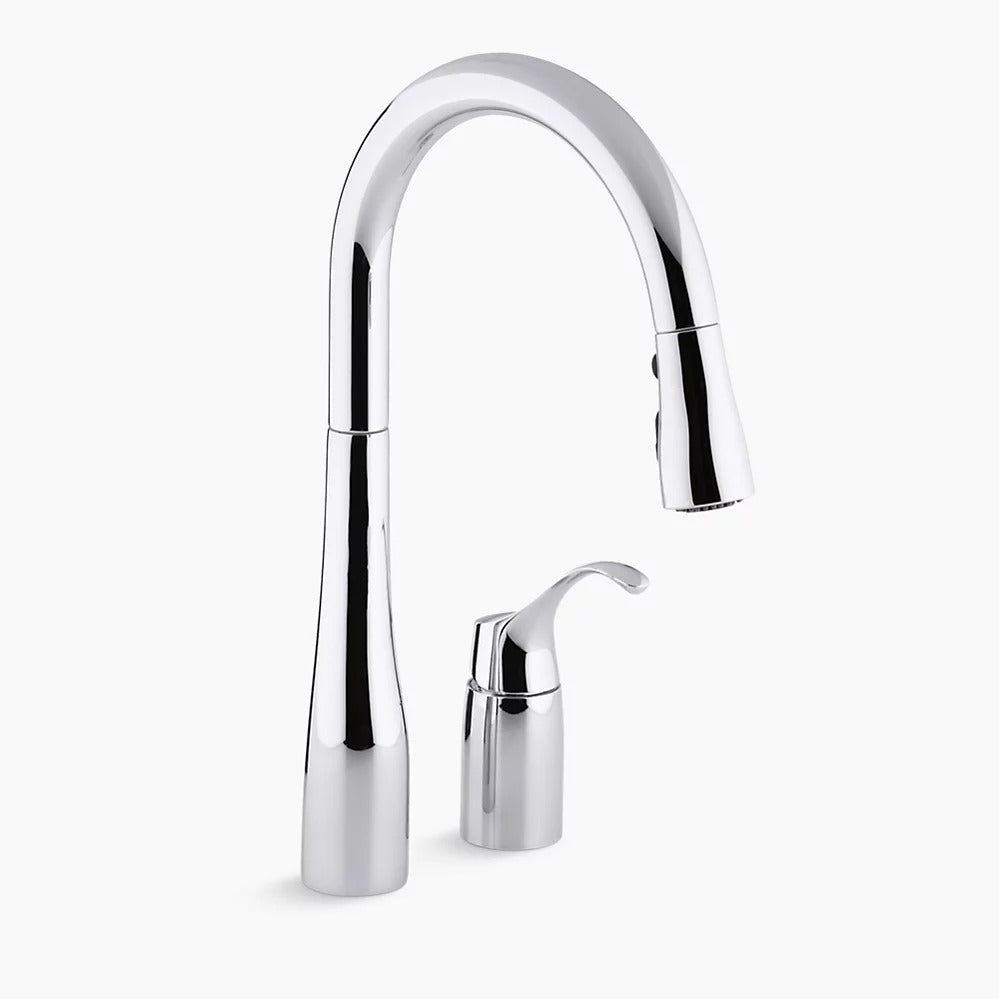 Kohler K-647-CP Simplice Pull Down 16-1/8" Swing Spout Kitchen Faucet - Polished Chrome