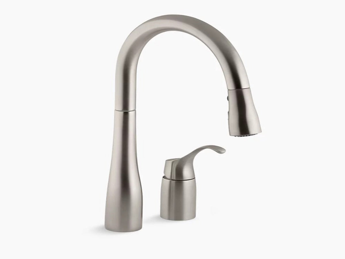 KOHLER K-647-VS Simplice Pull-Down Kitchen Sink Faucet - Vibrant Stainless