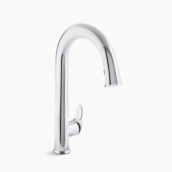 Kohler Sensate™ Touchless pull-down kitchen faucet with black accents K-72218-B7-CP