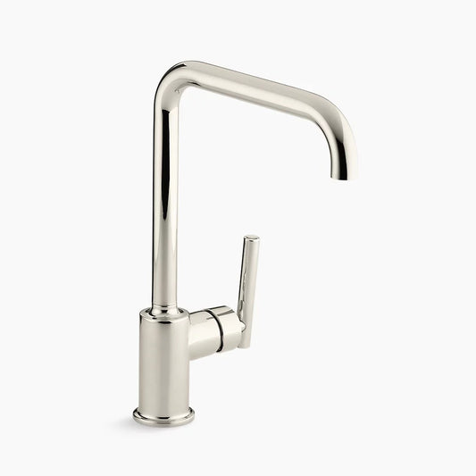 Kohler K-7507-SN Purist Single Hole Kitchen Sink Faucet with 8" Spout - Vibrant Polished Nickel