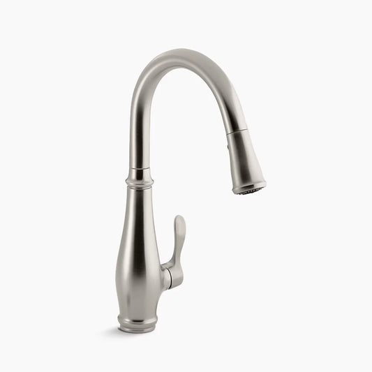 Kohler Cruette® Single-hole or three-hole kitchen sink faucet with pull-down 7-7/8" spout and lever handle K-780-VS